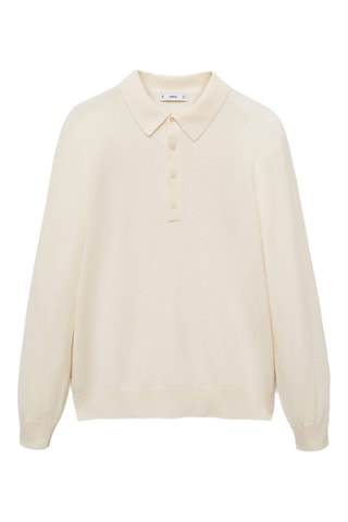 Pull-over polo 100 % cachemire - Écru