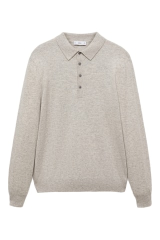 Pull-over polo 100 % cachemire - Gris
