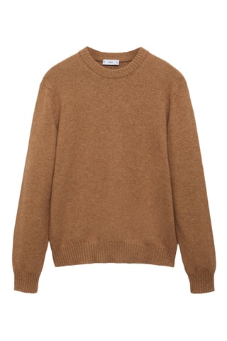 Pull-over maille laine mélangée - Marron