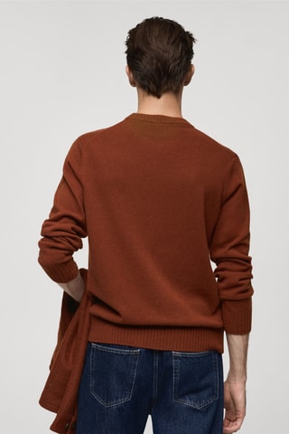 Pull-over maille laine mélangée - Orange foncé
