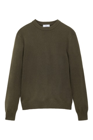 Pull-over maille laine mélangée - Kaki