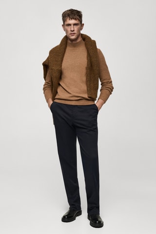 Pull-over laine col montant - Marron