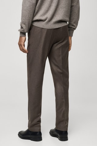 Pantalon costume flanelle 100 % laine italienne - Marron