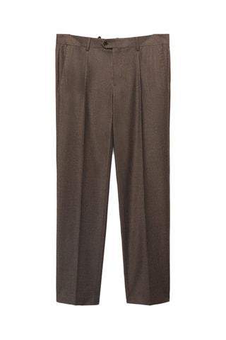 Pantalon costume flanelle 100 % laine italienne - Marron