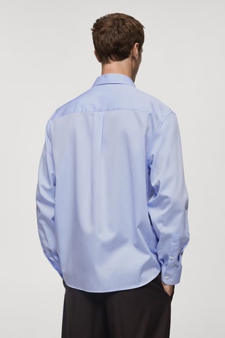 Chemise 100 % coton boxy-fit - Bleu clair