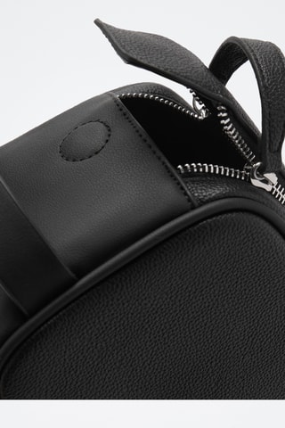 Trousse cuir foulé zip - Noir