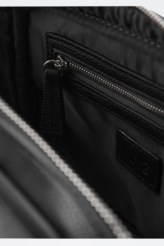 Trousse cuir foulé zip - Noir