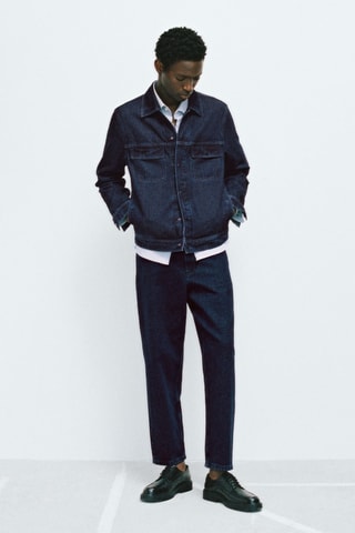 Jean relaxed-fit délavé foncé - Bleu marine