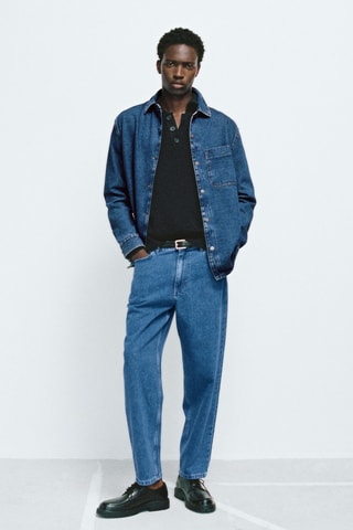 Jean cropped relaxed-fit - Bleu