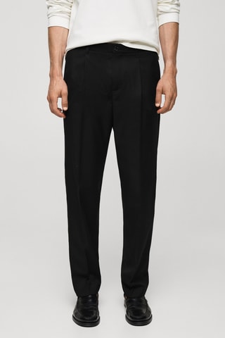 Pantalon regular-fit pinces - Noir