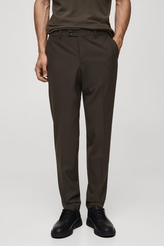 Pantalon costume laine infroissable - Marron