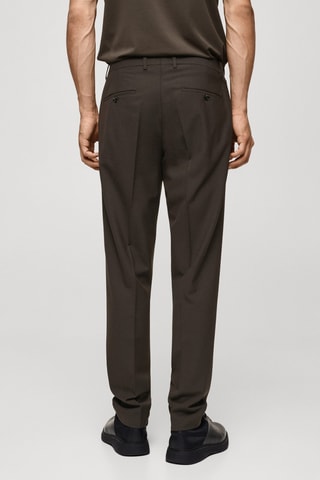 Pantalon costume laine infroissable - Marron