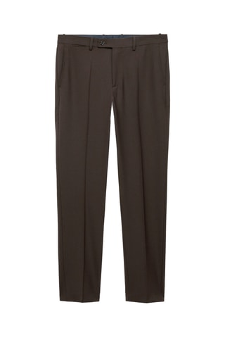 Pantalon costume laine infroissable - Marron