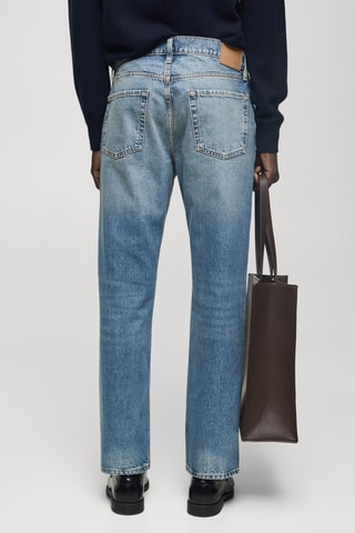 Jean straight-fit délavé clair déchirures - Bleu