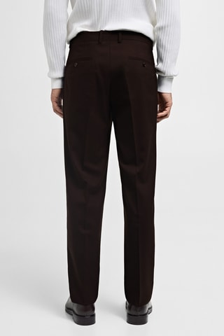 Pantalon costume 100 % laine regular-fit - Marron