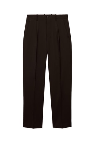Pantalon costume 100 % laine regular-fit - Marron