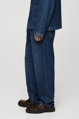 Jean relaxed-fit pli marqué au fer - Bleu marine