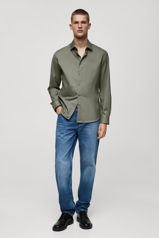Chemise regular-fit 100 % coton - Vert