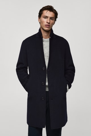 Manteau fait main laine - Bleu marine