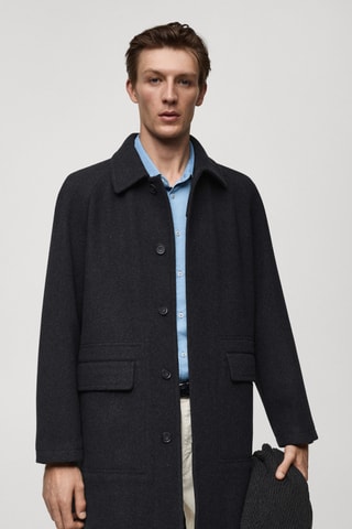 Manteau laine poches - Anthracite