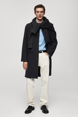 Manteau laine poches - Anthracite