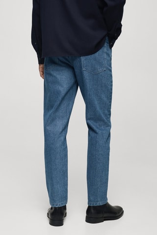 Jean slim-fit délavé moyen - Bleu