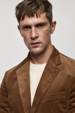 Veste slim fit velours côtelé - Marron