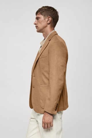 Veste laine slim-fit - Marron