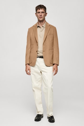 Veste laine slim-fit - Marron
