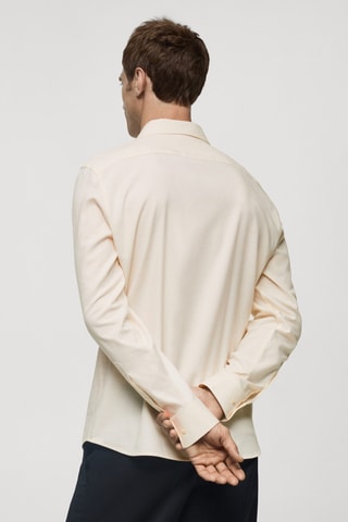 Chemise slim-fit 100 % coton flanelle - Sable