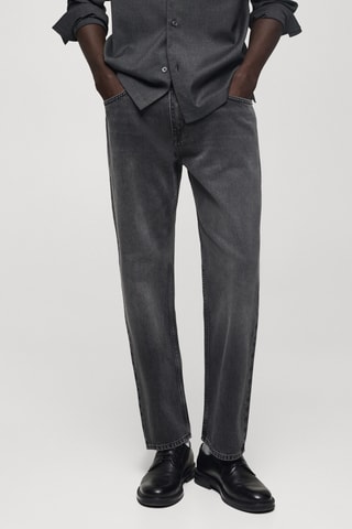 Jean straight-fit gris foncé - Gris