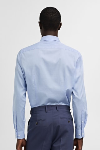 Chemise costume slim-fit twill micro-imprimé - Bleu clair