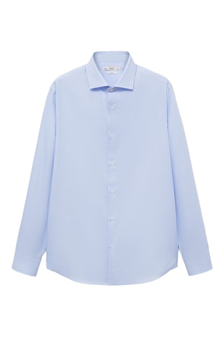 Chemise costume slim-fit twill micro-imprimé - Bleu clair