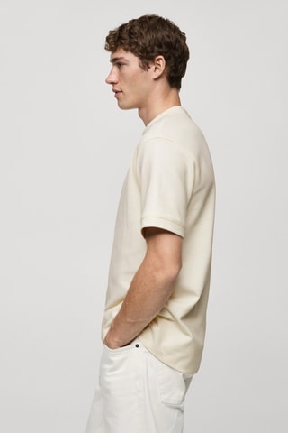 T-shirt structuré regular-fit - Écru