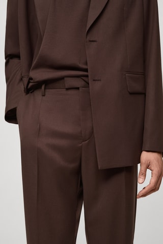 Pantalon costume regular-fit pinces - Bordeaux