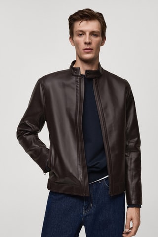 Blouson en similicuir nappa - Chocolat