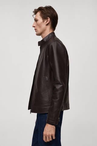 Blouson en similicuir nappa - Chocolat