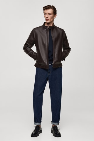 Blouson en similicuir nappa - Chocolat