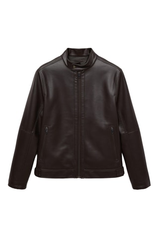 Blouson en similicuir nappa - Chocolat