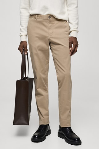 Pantalon chino slim fit serge - Beige