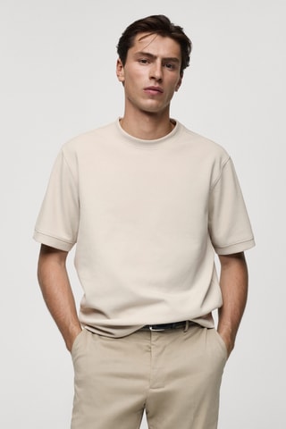 T-shirt tissu sweat-shirt regular-fit - Gris
