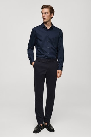 Pantalon chino slim fit serge - Bleu marine