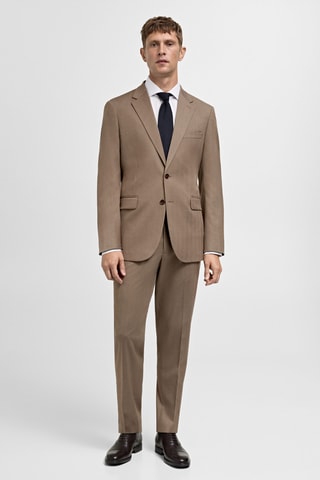 Pantalon costume slim-fit tissu comfort stretch - Beige