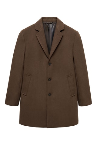 Manteau léger laine recyclée - Marron
