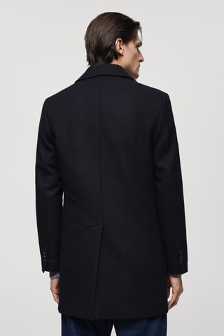 Manteau léger laine recyclée - Bleu marine