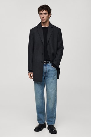 Manteau léger laine recyclée - Anthracite