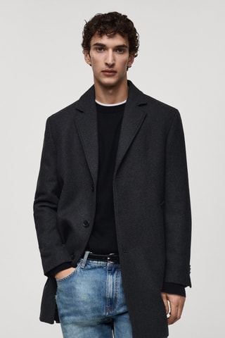 Manteau léger laine recyclée - Anthracite