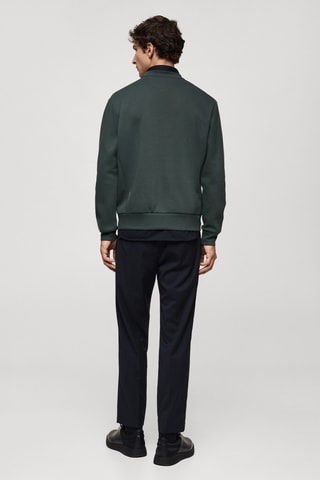Comfort stretch sweatshirt in crease-resistant fabric - Vert