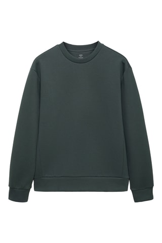 Comfort stretch sweatshirt in crease-resistant fabric - Vert