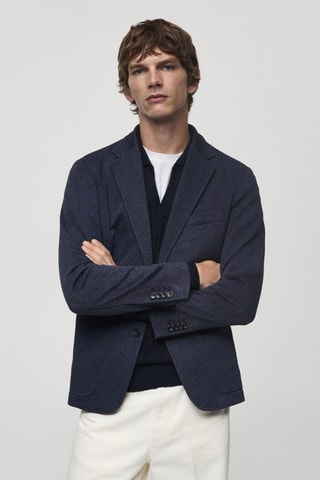 Veste chevrons slim-fit - Bleu marine